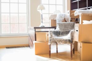 move, apartment, boxes, furniture, chair